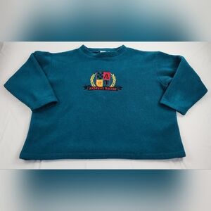 Andretti Racing Sweatshirt Mens XL Dark Turquoise Pullover Plush Fleece Vtg